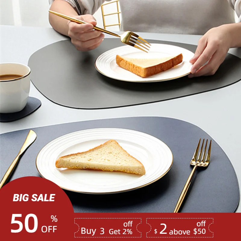 Tovaglietta In Pu Duotone Per Tavolo Tovagliette In Pelle Isolante Antiscivolo Impermeabile Set Sottobicchiere In Stile Nordico Decorazioni Per La Tav