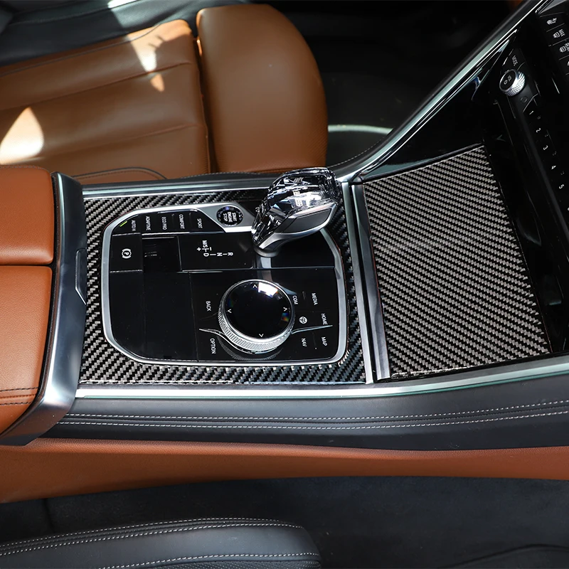 Luxury Carbon Fiber Central Control Gear Panel Frame Interior Accessory