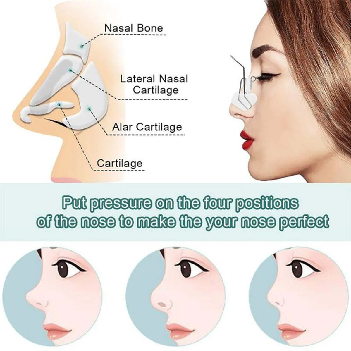 Beautiful Nose Clip for Nose 3D Nose Bridge Heightening Device Narrow Alar Nose Correction Device U-shaped Beautiful Nose Clip 4