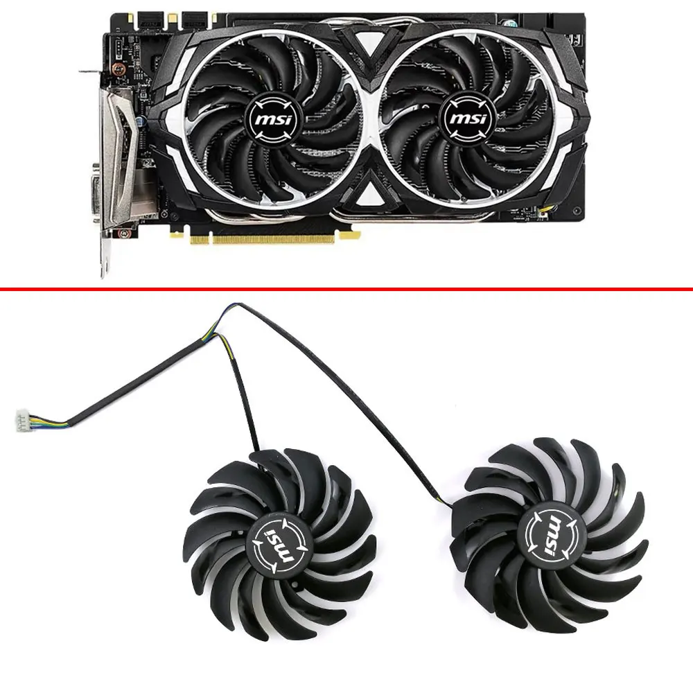 2 Pz 95Mm 4Pin Muslimatex1060 Gpu Cooler Per Msi Geforce Gtx1060 Gddr5X Armor Oc Graphics Cooler