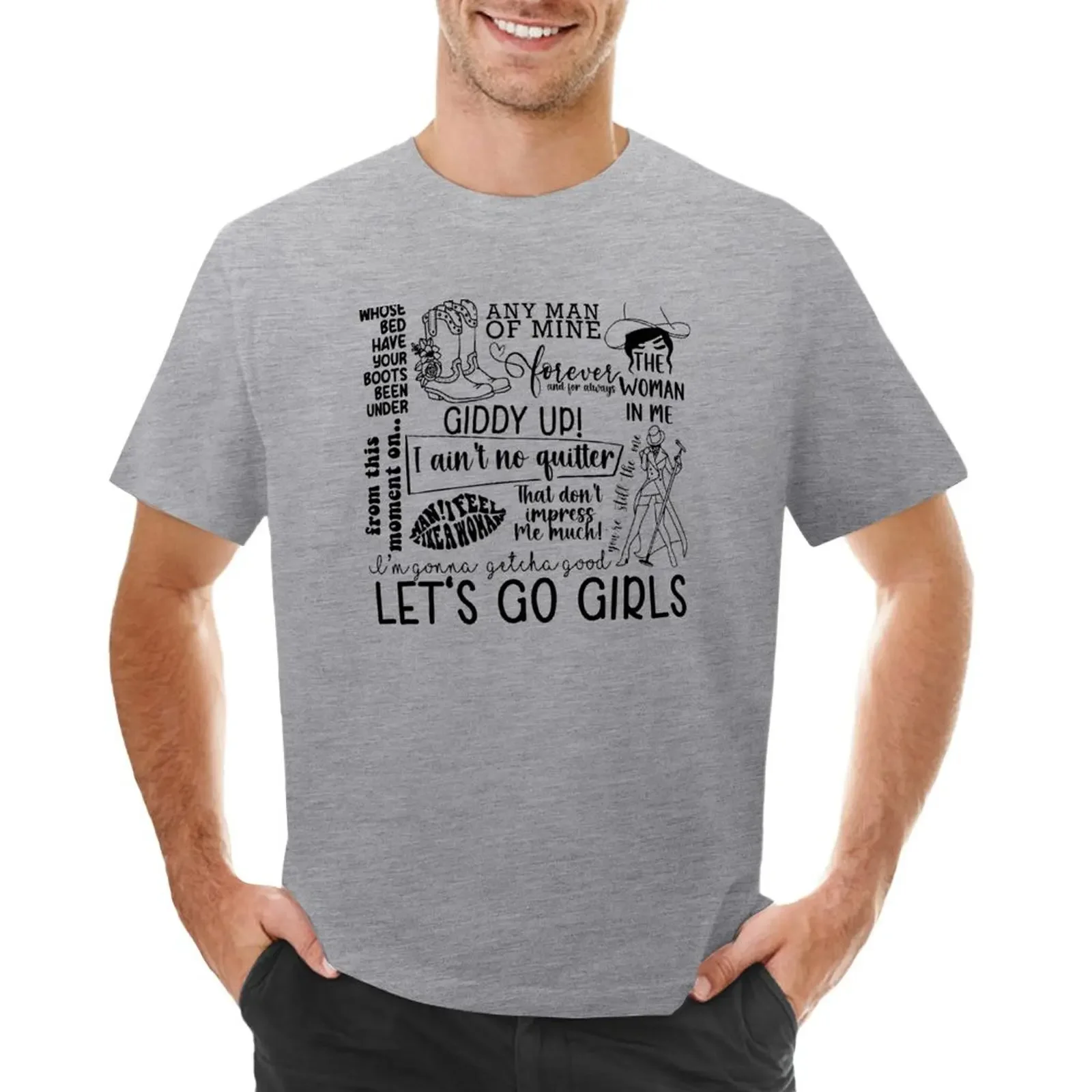 

Shania Twain - Lets go girls T-shirt anime clothes boys animal print plus sizes Men's t-shirt