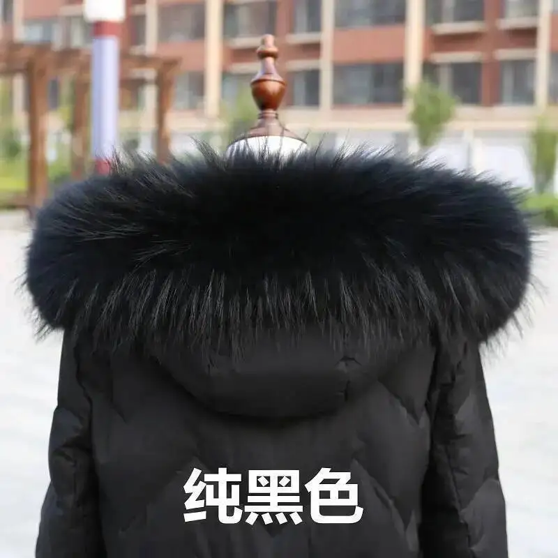 Natural Fur Collar Real Raccoon Fur Women Scarves Winter Coat Neck Cap Trim Long Warm Scarf
