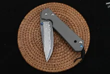 

Titanium Alloy Handle Damascus Steel Blade Tactical Folding Knife High Hardness Outdoor Security Defense Military Pocket EDC