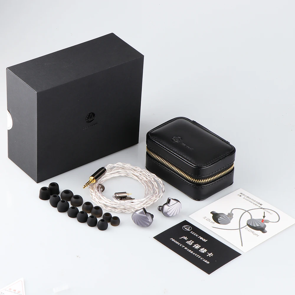 SeekReal Dawn 10mm*14mm Square Planar Driver + 1*BA Hybrid Drivers HiFi In-Ear Earphones with 0.78 2pin Detachable Silver-plated 6