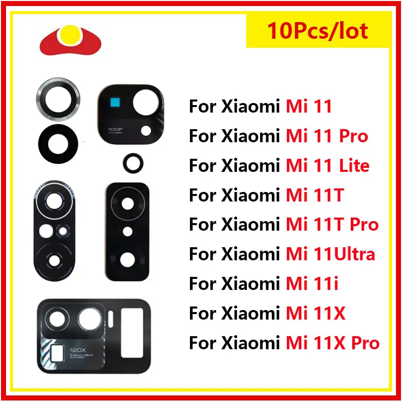 

10Pcs For Xiaomi Mi 11 11T 11X Pro Mi 11 Lite 5G Mi 11 Ultra Mi 11i 11X Back Rear Camera Glass Lens With Adhesive Glue