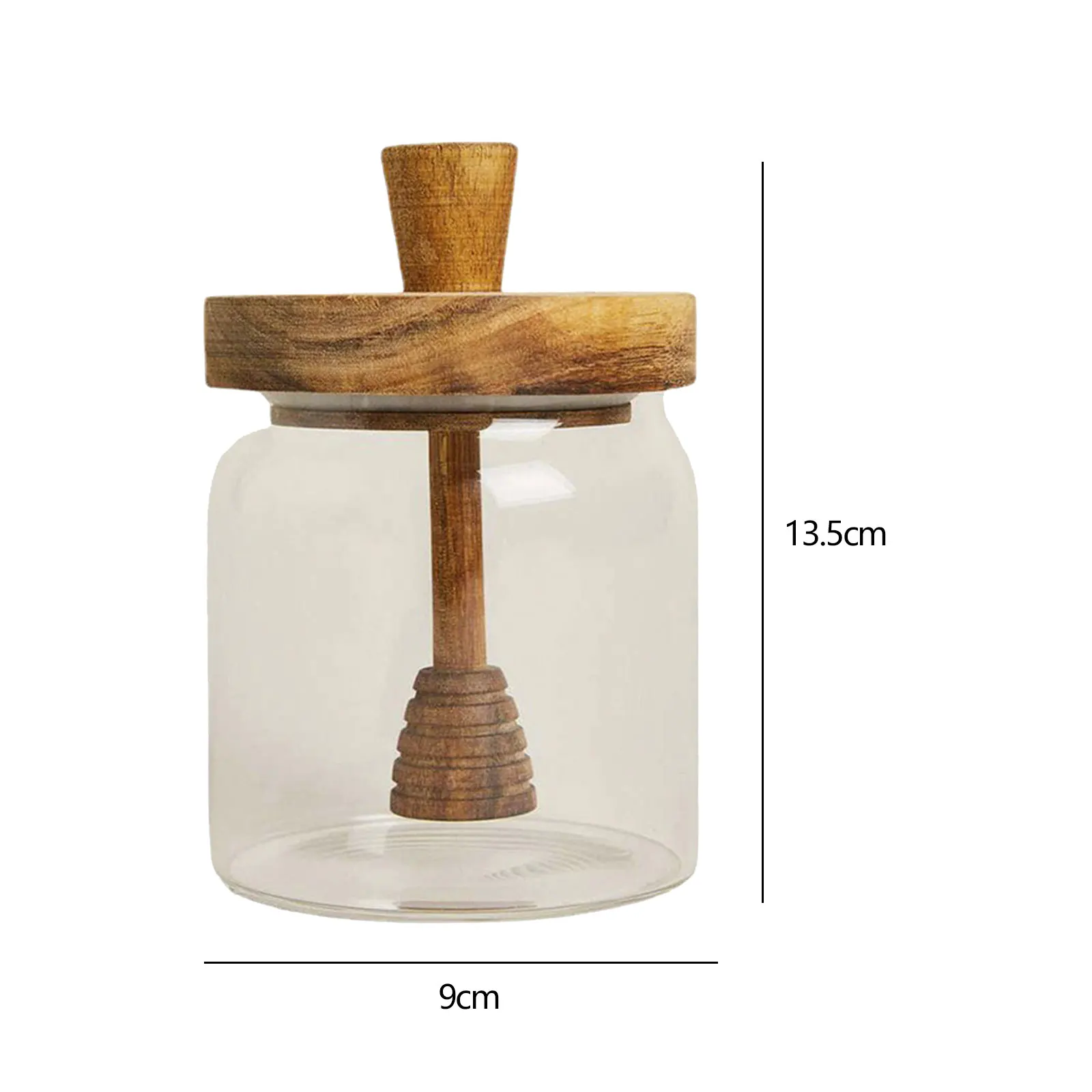 Glass Beehive Honey Pot Washable Clear with Lids and Wooden Dipper Honey Jar for Wedding Party Dining Table Office Home Kitchen 4