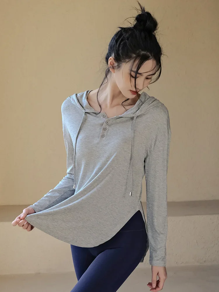 여성용 요가 복장 스포츠 상의, 루즈핏 기질, 긴팔, 패셔너블 아우터, 캐주얼 재킷, 피트니스, 신상