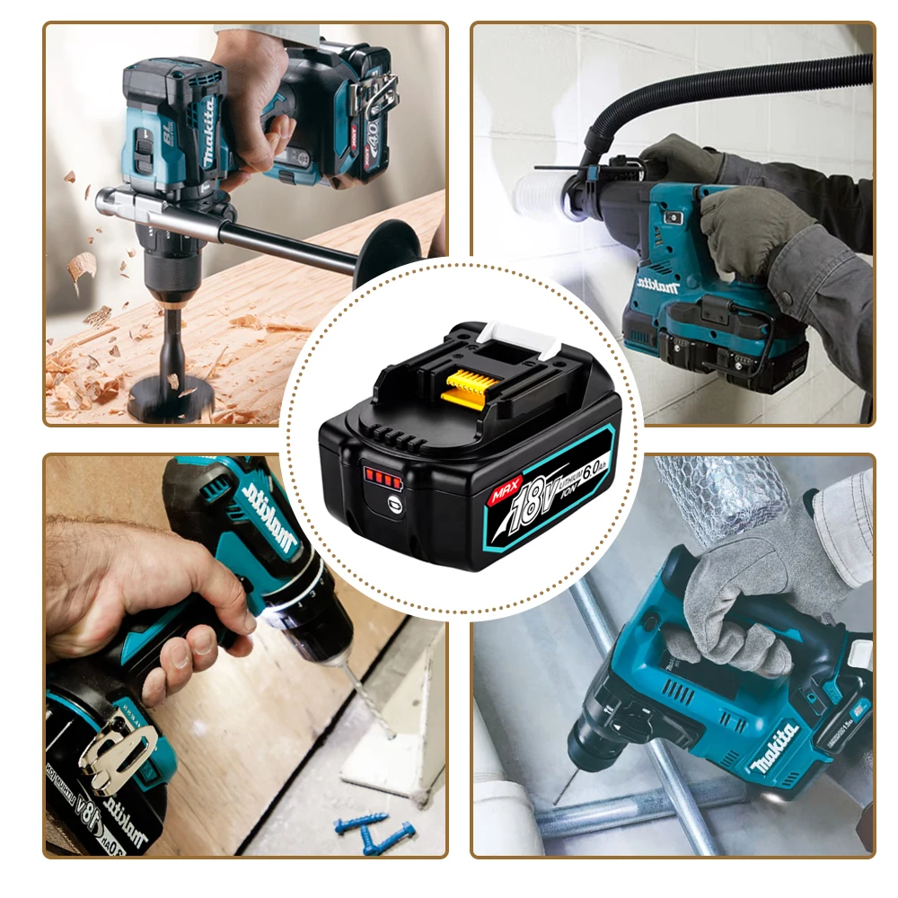 LCD Charger Rechargeable Battery 18V 6000mAh Lithium ion power tool battery rechargeable battery For Makita 18v Battery 6Ah BL1815 BL1850 BL1830 BL1860 LXT400