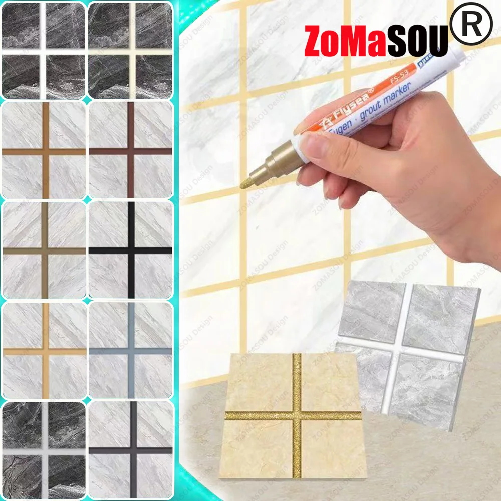 Permanent Marker Pen White Marker Pens Marker Pens Permanent Marker Permanent Markers Paint Marker Pen Markers Pen Long Nib Markers Mirror Marker Pens Art Markers 10 Colors Waterproof Tile Marker Grout Pen Wall Seam Pen for Kitchen Bathroom Ceramic Seam Paint Gap Decontamination Tools