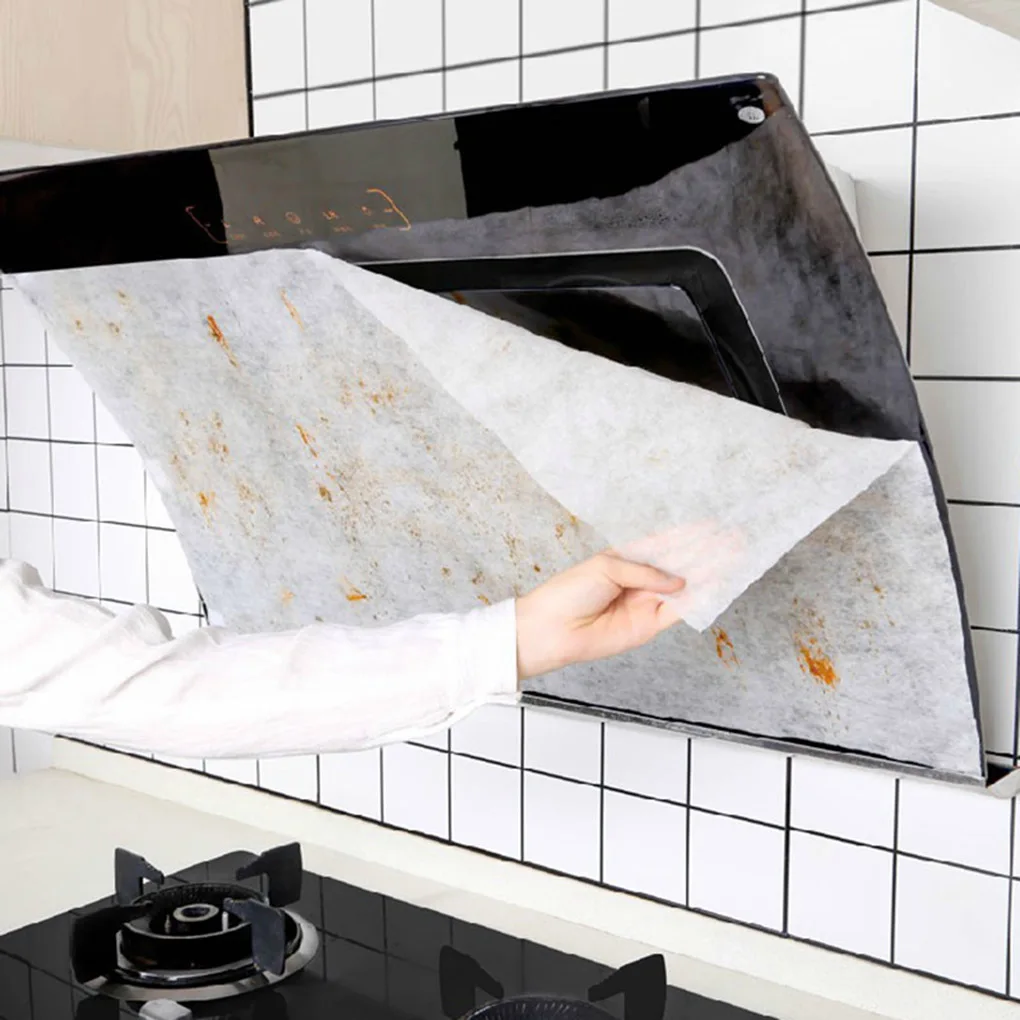 Kitchen Oil Filter Paper Indoor Absorbing Accessory Grease Non-woven Hood Filters Covering Pad