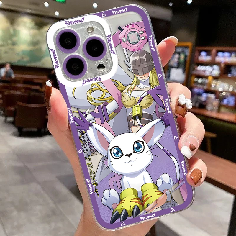 thumbnail image 1 of Funda de teléfono Anime Digimon para iPhone 16 15 14 13 12 11 Mini Pro Max X XR XSMax 7 8 Plus SE20 cubierta transparente, 1 of 5