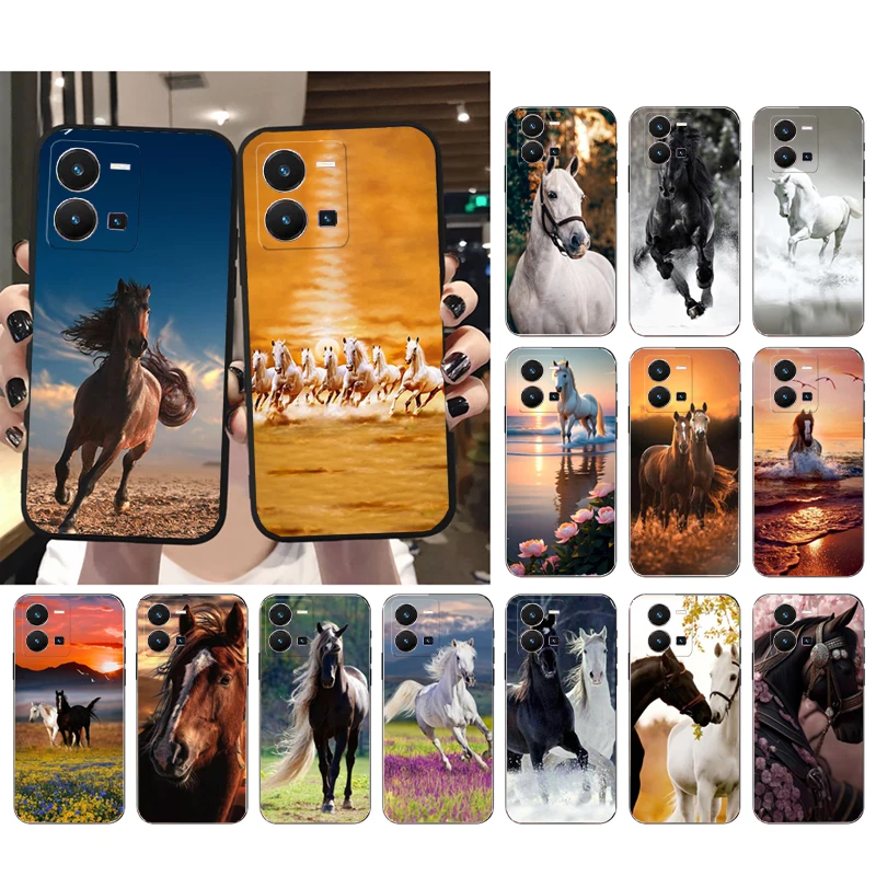 

Horse Phone Case For VIVO Y31 Y21 Y77 Y76 Y35 Y55 Y53S Y15S V21 V21E V20SE X50 X60 X70 Pro Plus Shell