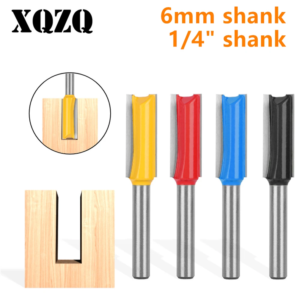 

6mm 6.35mm Shank Straight Bit Router Bit Woodworking Milling Cutter for Wood Bit Face Mill Carbide Cutter End Mill Tools