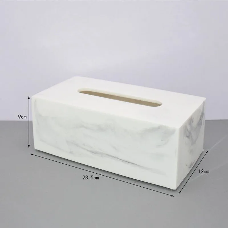 Nordic Marble Texture Resin Tissue Box Creative Decoration Home Living Room Bathroom Accessories Supplies Dining Table Paper Box
