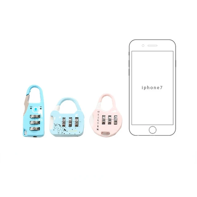 Children's Password Lock Security 3 Number Digit Password Random Combination Luggage Lock Gym Wardrobe Drawer Lock Lock 4