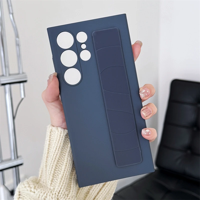 Luxury Elastic Silicone Wrist Strap Shockproof Matte Clear Case