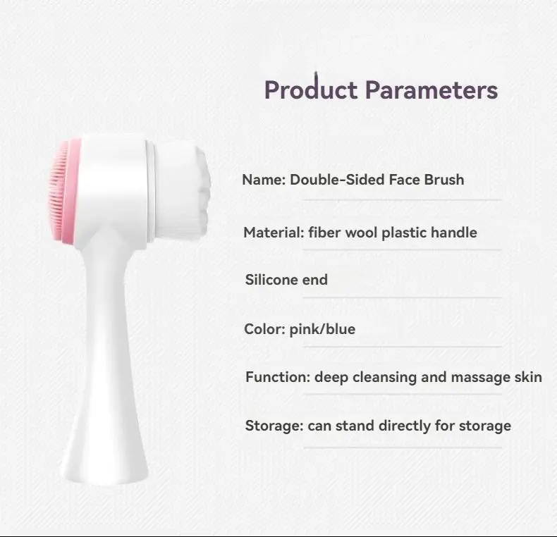 3D Manual Facial Cleansing Brush 2 in 1 Skin Care Face Brush SiliconeFacial Scrubber Dual Face Wash Brush Deep Pore Exfoliation