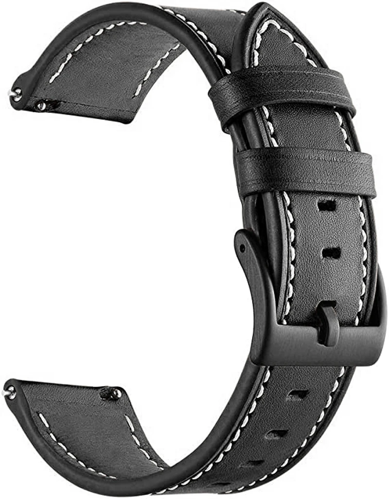 Premium 22mm Leather Smartwatch Wristband Bracelet