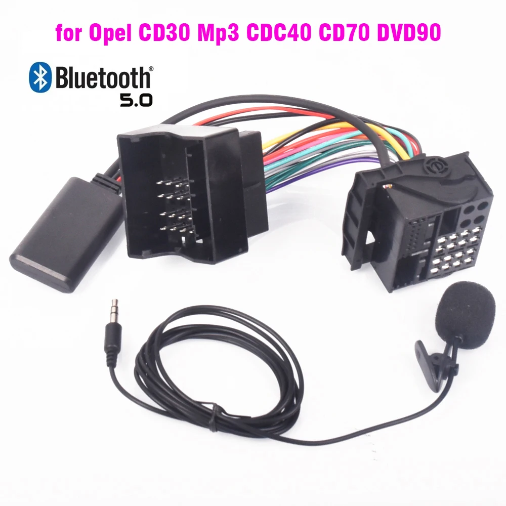 

For OPEL CD30 Mp3 CDC40 CD70 DVD90 Agila Antara Astra H Corsa Vectra Microphone Handsfree Bluetooth 5.0 AUX Adapter