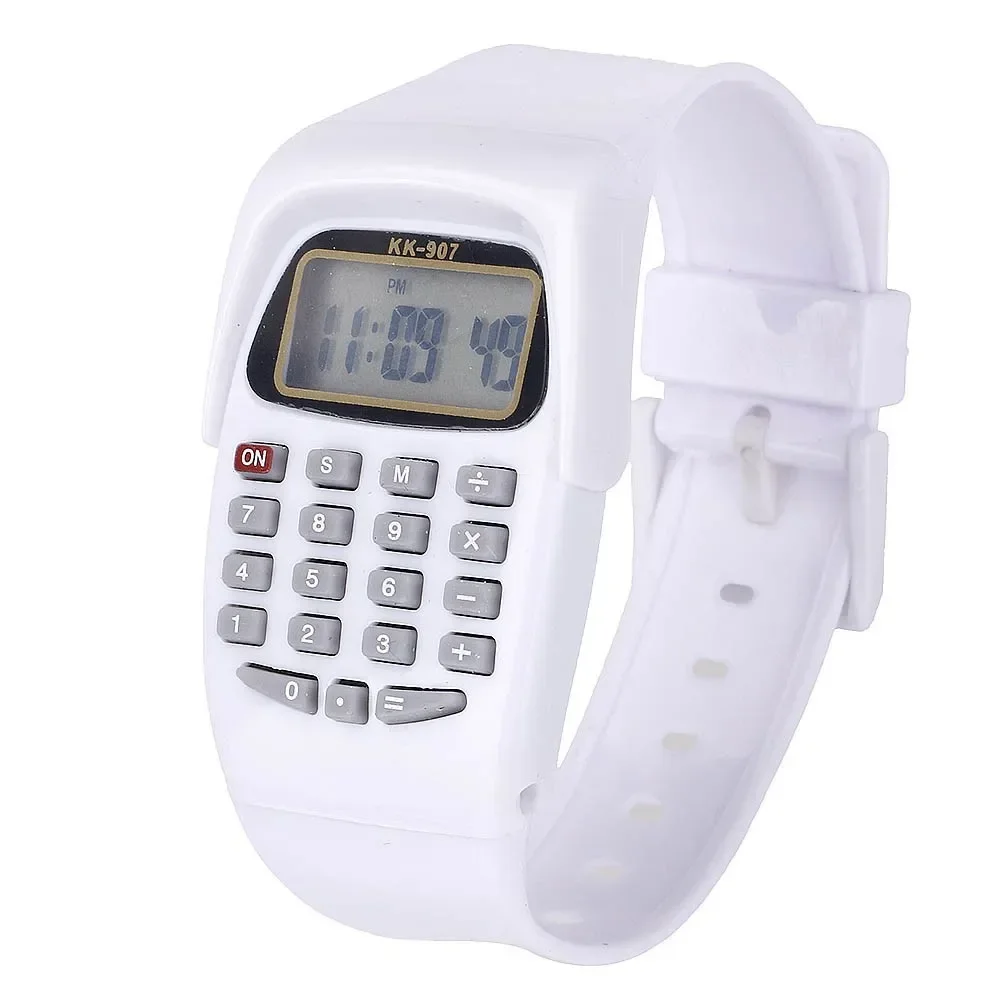 2 in 1 Fashion Digital Student Exam Special Calculator Watch Children Electronic Watch Time Calculator New Watch Mini Calculator