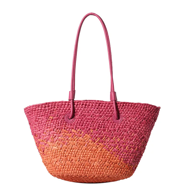 

Luxury Brand Women's Shoulder Bag Tote Large Capacity Shopping Handbags for Women Y2k High-quality Underarm Straw Hand Knitting