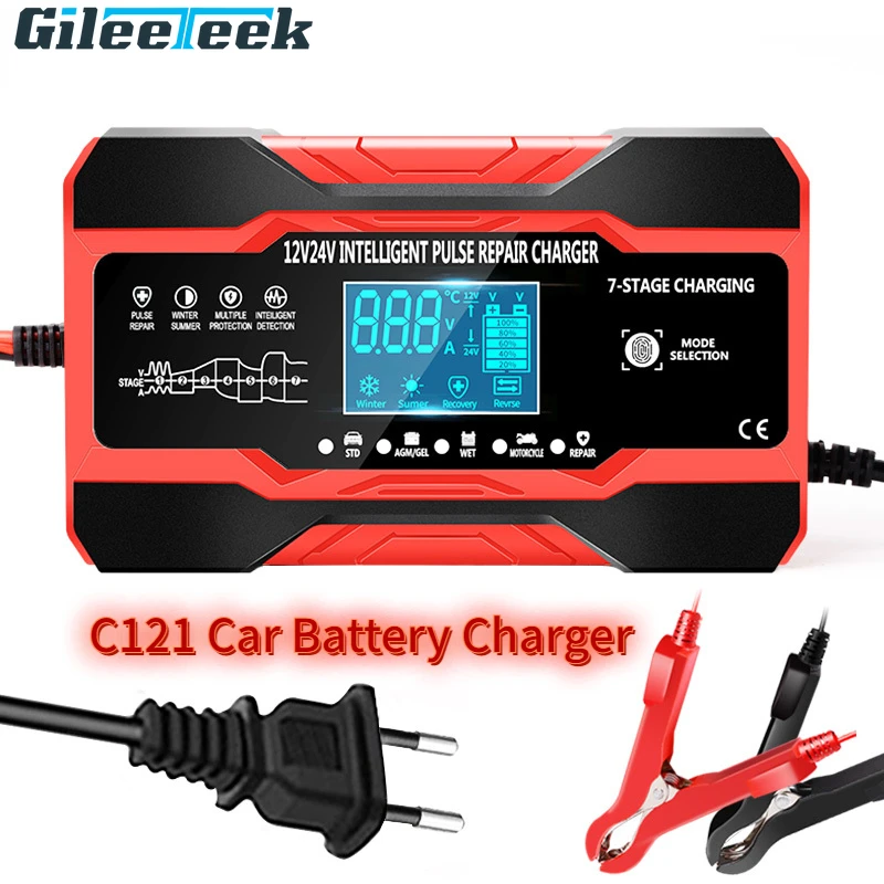 10A Car Battery Charger 12V and 24V Smart Fully Automatic Battery