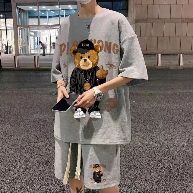 2022 Summer Men's Sets Japan Fashion Print Graphics T Shirt+shorts