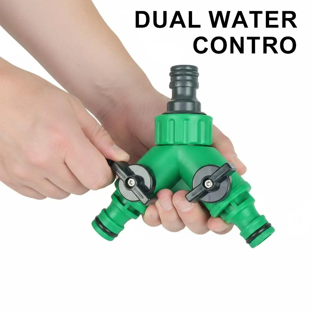 Garten-Wasserverteiler Y-Verbinder 2-Wege-Ventil mit Schalter - Schneller Kunststoffadapter für Wasserhahn Bewässerung Blumen Landschaftsgestaltung