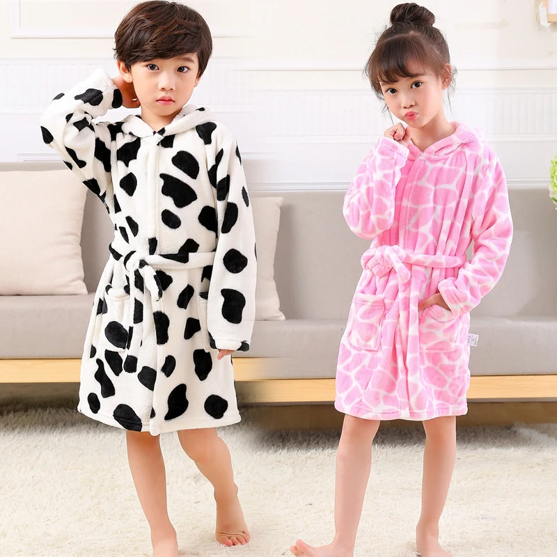 

Children Bath Robes Flannel Winter Kids Sleepwear Robe Infant Pijamas Nightgown For Boys Girls Cartoon Bear Pajamas Baby Clothes