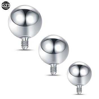 G23 티타늄 내부 나사산 볼 교체 액세서리, 코 라브렛 산업용 바벨 링 바디 쥬얼리 14G, 1 개, 10 개