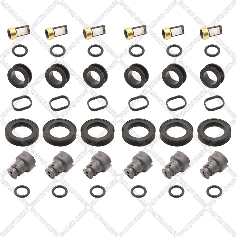 

6 set For Lexus GS300 IS300 SC300 Toyota Supra 3.0L 23250-46090 Fuel Injector Service Repair Kit Filters Orings Seals Grommets