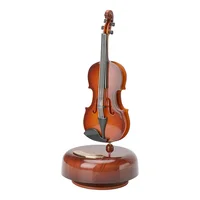 Creative Music Box Violin Guitar With Rotating Musical Base Classical Music Box Mini Replica Instrument Crafts Great Gift 1