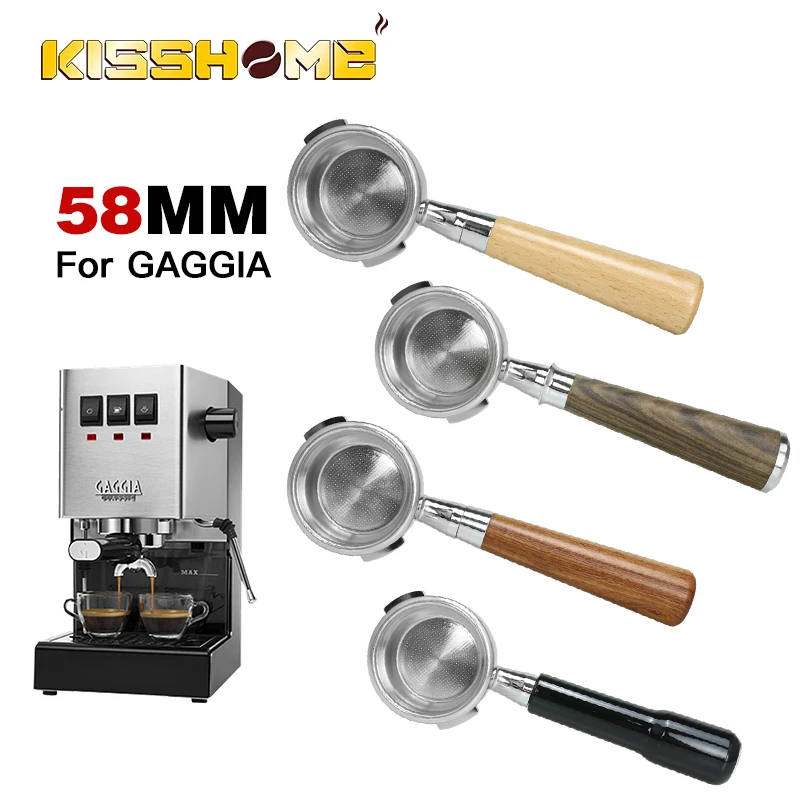 Premium Bottomless Portafilter with Solid Wood Handle