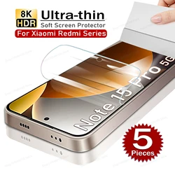 Ultra - Thin Full Clear Soft Hydrogel Screen Protector, 5 - Pack for Redmi Note 14 5G (Global) (5pcs Hydrogel Film)
