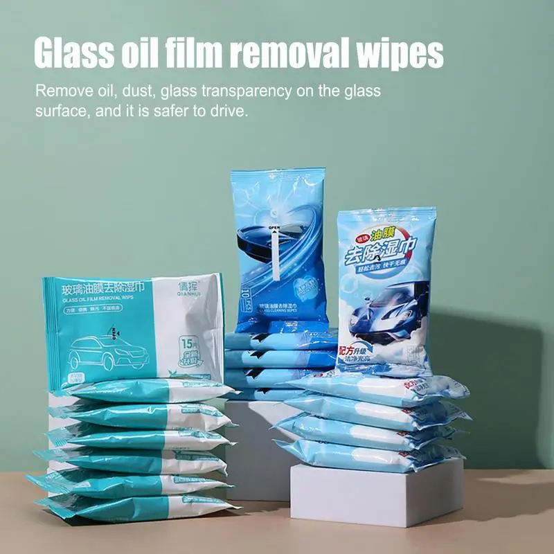 

Glass Oil Film Remover Wipes Wash-Free Glass Oil Film Wet Wipes Hydrophobic Cleaning Tool For Car Window Windshield Other