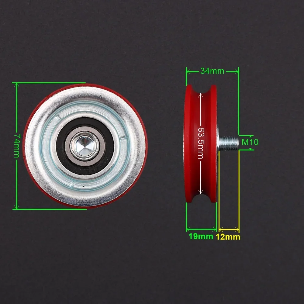 엘리베이터 문짝 행잉 휠 직경 74mm 두께 19mm 베어링 6203 샤프트 직경 M10 S * hindler 5400 V30 300P 적용 가능, 1 개