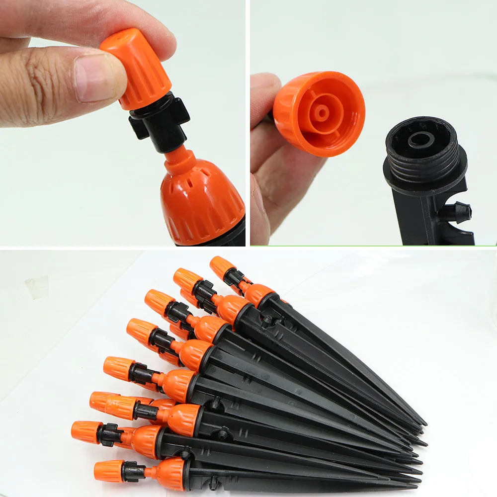 2-IN-1 Drop Mist Nozzles Adjustable Flow 1/4 4/7mm Barb Connectors Garden Irrigation Accessories