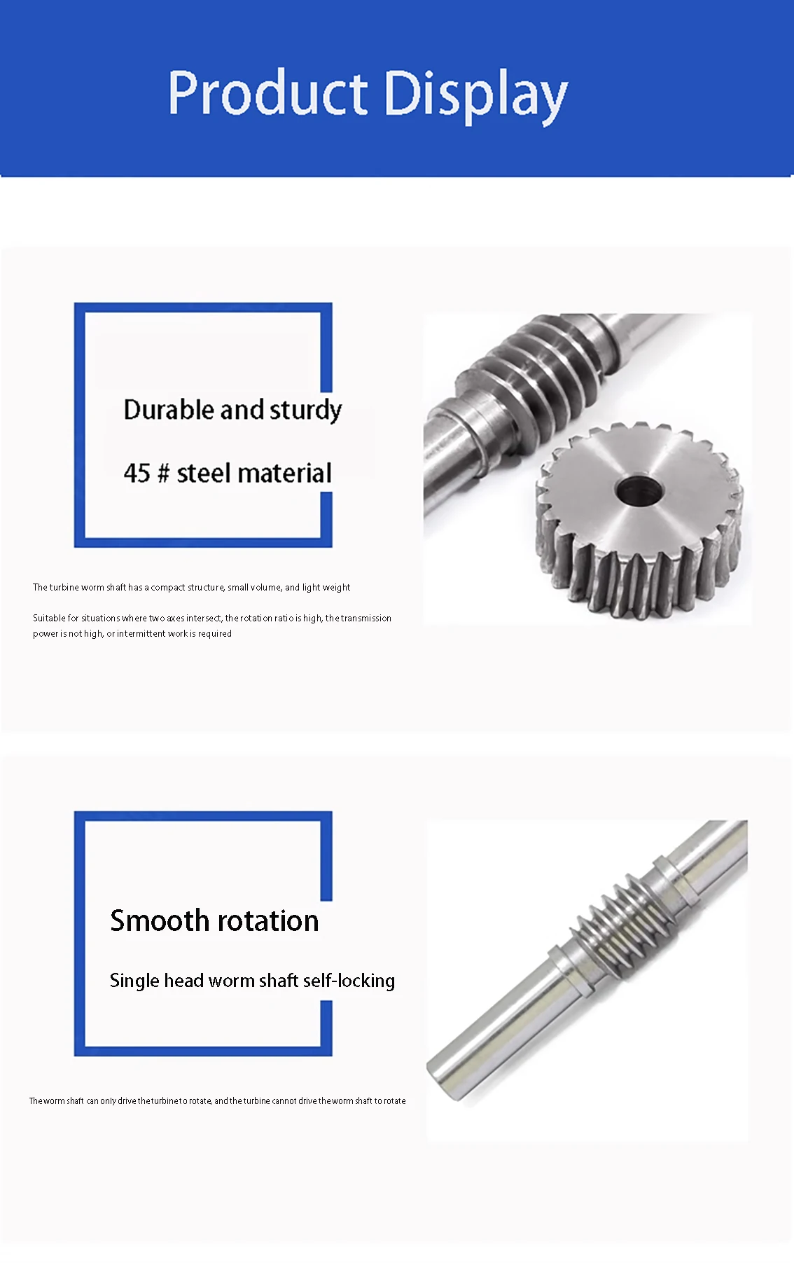 Description Picture 5 of item1PCS 1mode Worm Shaft 45 # Steel Used For 1mode Worm Gear Reducer Worm Gear Worm Shaft
