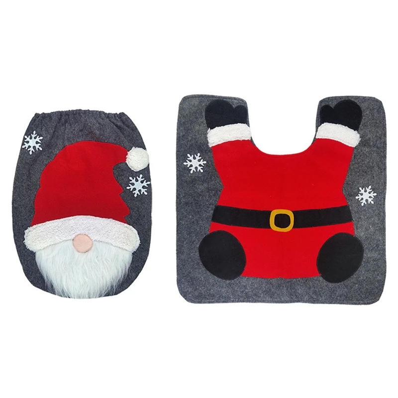 

Christmas Cartoon Gnome Toilet for Seat Cover Set Front Door Mat Decor for Holiday Baby Shower Party Decoration 203C
