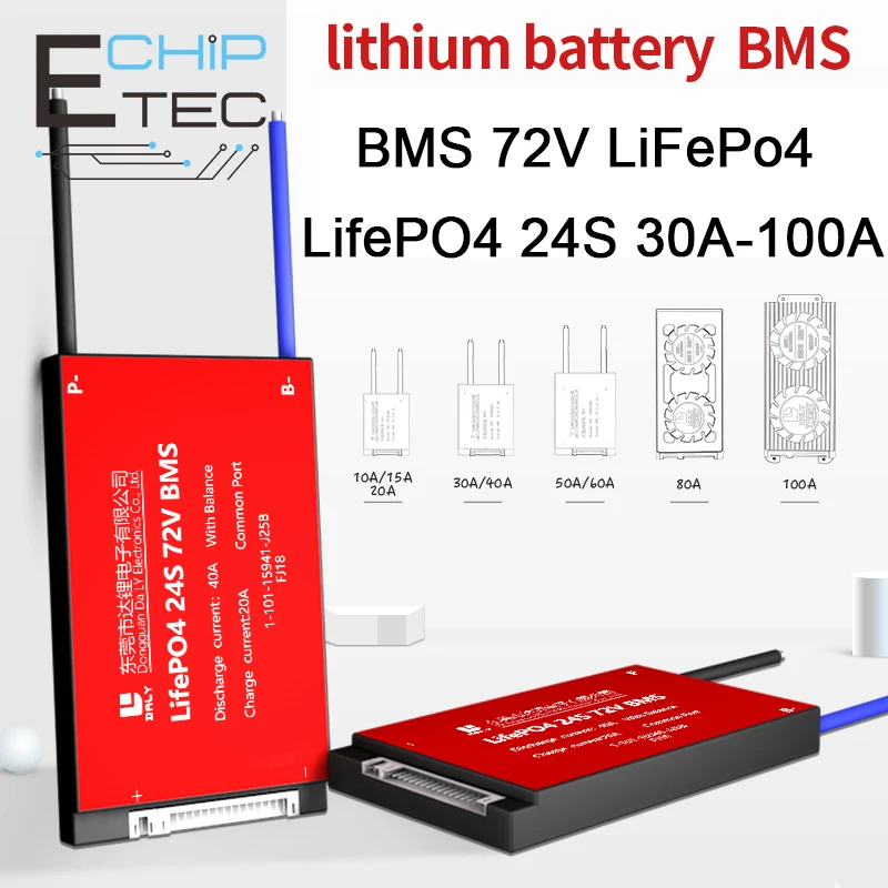 

24S 72V 30A-100A LiFePO4 Battery Protection Board Common Port with Balance