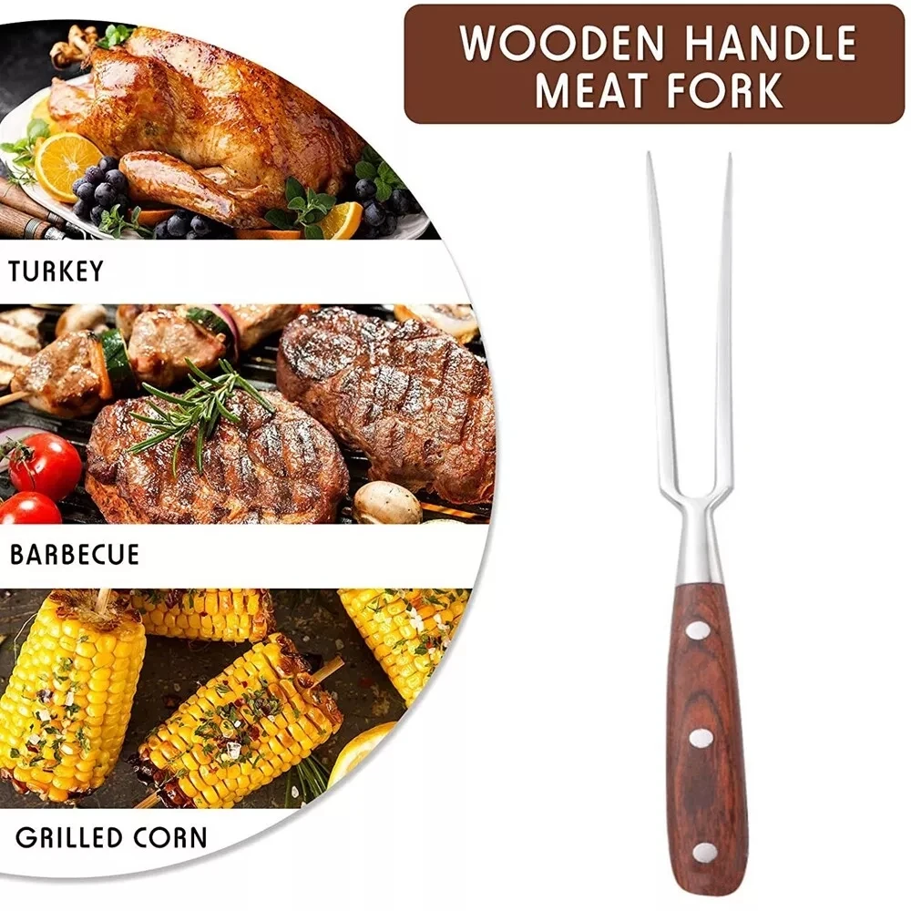 BBQ Meat Fork Stainless Steel Cooking Carving Fork Barbecues BBQ Tool Meat Fork Kitchen Gadgets