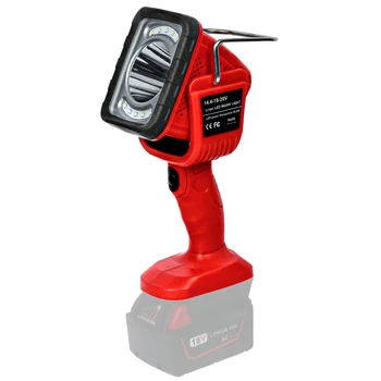 휴대용 야외 LED 조명, 작업등, 듀얼 광원, 수직 램프, 밀워키 14.4V-18V 리튬 이온 배터리, 16.2W 손전등