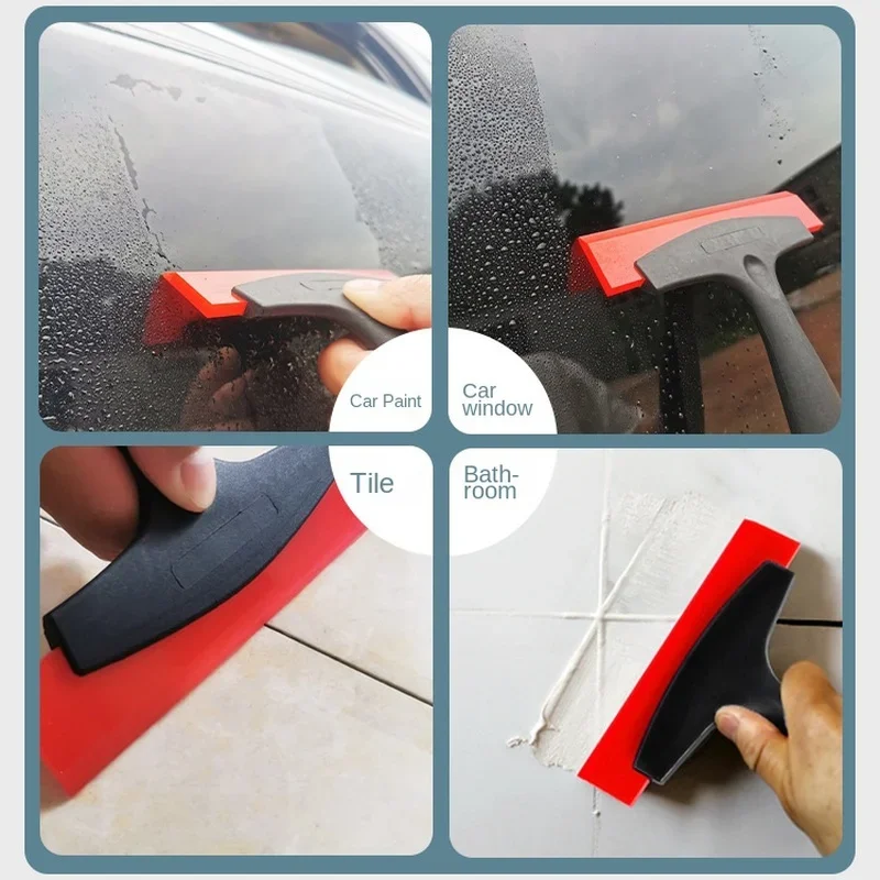 Multifunction Silicone Cleaning Scraper Shovel Car Film Scraper Glue Removal Scraper Automotive Film Tools Car Vinyl Scraper Tile Gap Filling Tool Grout Scrapers Glass Water Snow Ice Trowel Remover