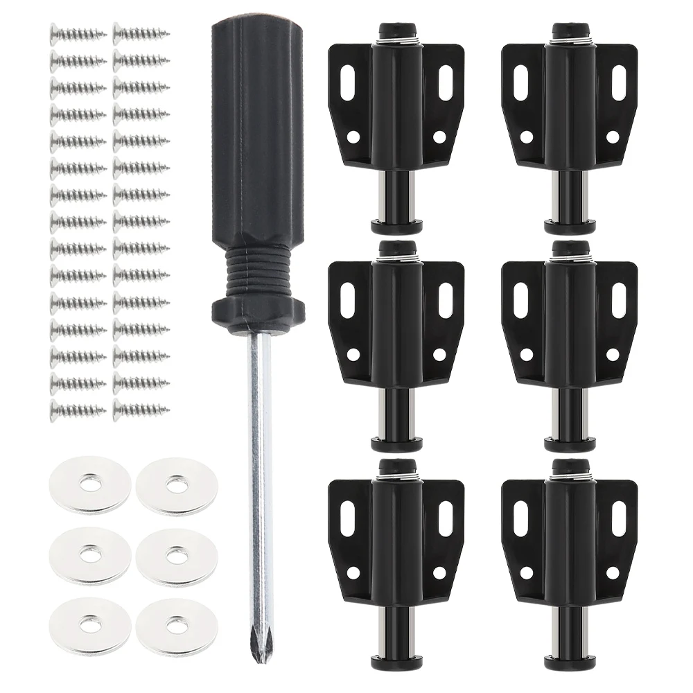 

6 Pcs Single Magnetic Pressure Push Touch Latch Rebound Device for Kitchen Drawer Cabinet Doors with Screwdriver