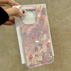 Charming Tulip Pink Floral Phone Case with Feather Texture Back Cover - iPhone 16e (SMTLYF090215)