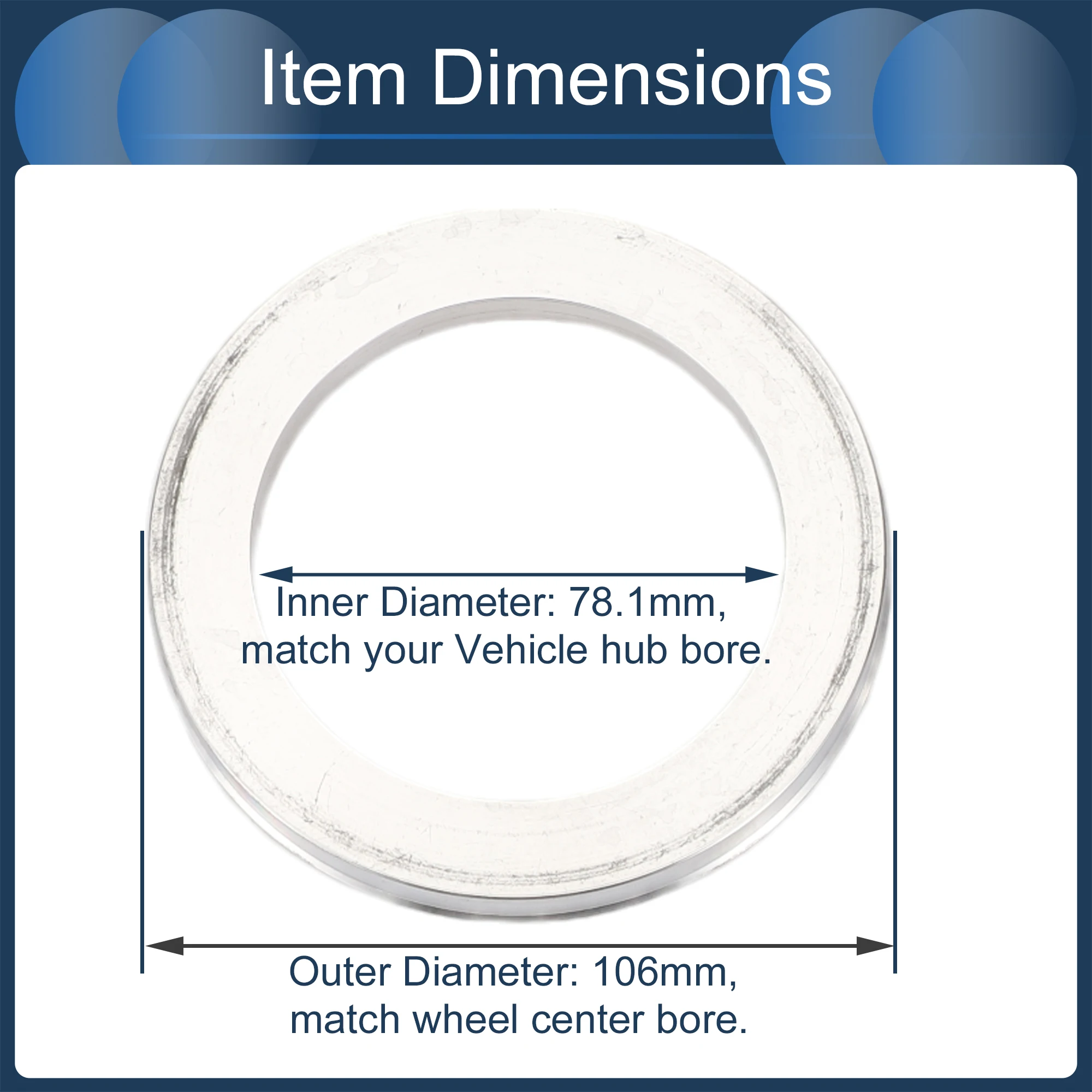 UXCELL 4pcs OD 110/108/106mm to ID 108.1/93.1/75.1/100.1
