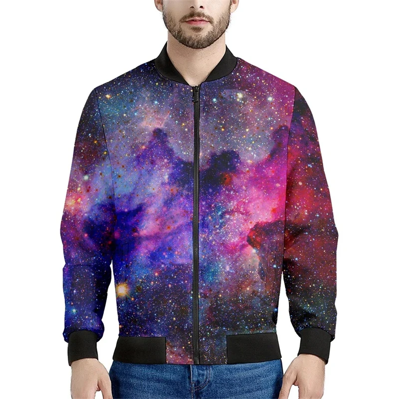 thumbnail image 1 of Sudadera con cremallera unisex con estampado 3D de galaxia y espacio psicodélico de moda Harajuku, ropa de gran tamaño para hombre, 1 of 5
