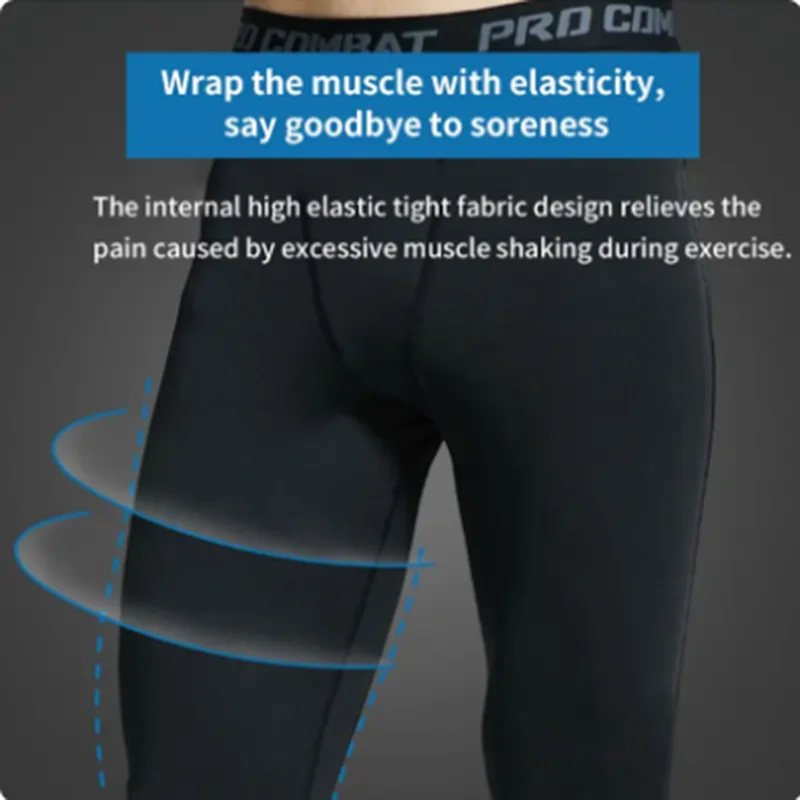 Compression Sports Pants Running Leggings Men Sportswear Quick Dry Gym Fitness Tights Workout Training Jogging
