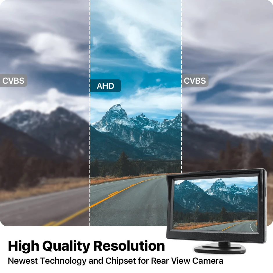 5 inch AHD IPS Monitor 1920*1080P High Definition 170 Degree Starlight Night Vision Vehicle Camera Reverse For Car