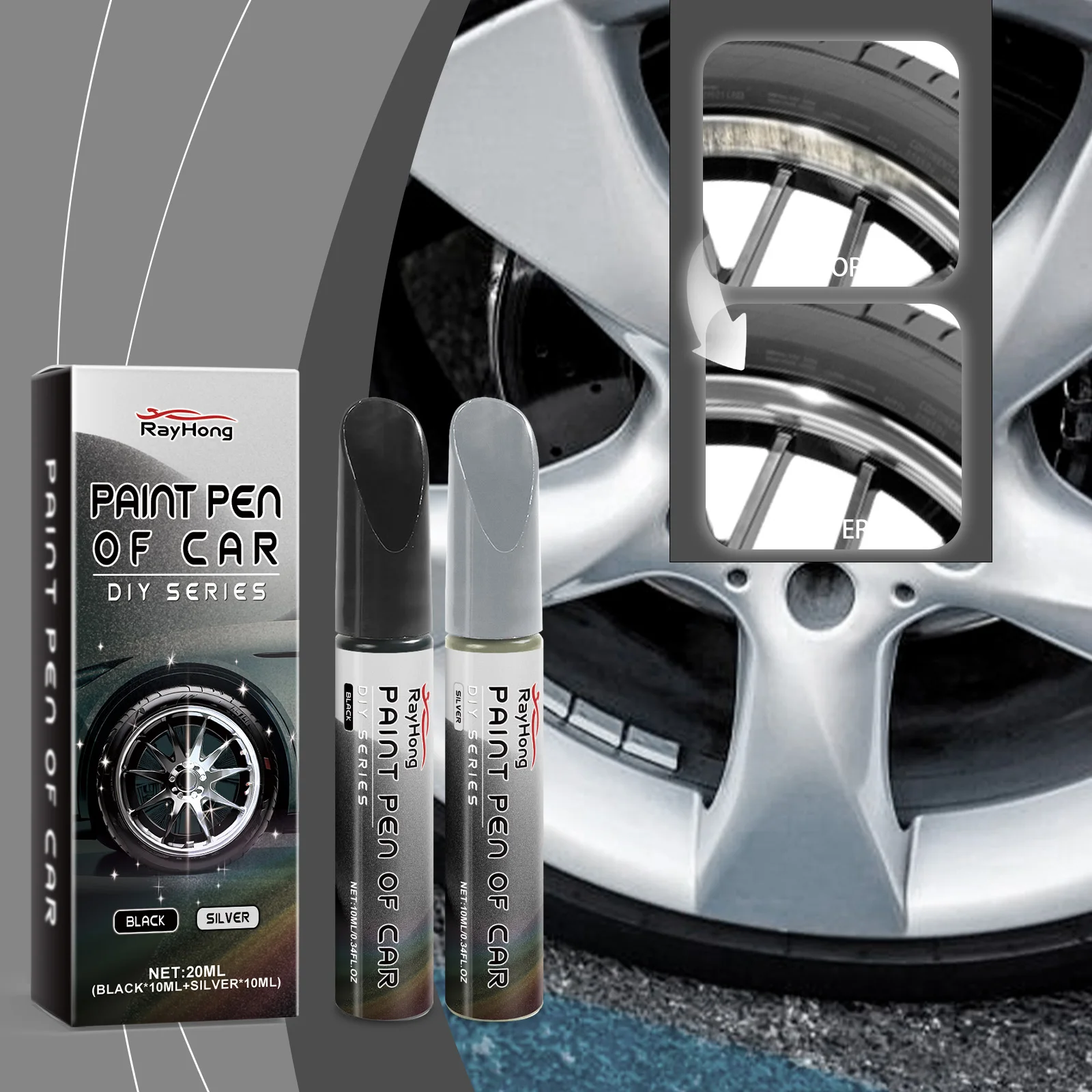 Car Wheel Hub Scratch Repair Pen Wheel Coating Agent Effectively Pprotect The Surface of Metal, Aluminum, and Steel Rims